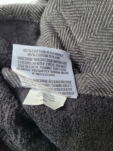Restoration Hardware Heathered Herringbone Cotton Linen Euro Sham Gray New! - Picture 5 of 5
