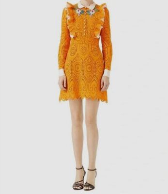 open lace back dress Gucci Tan Leather Lace-Up Dress main image 0