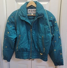 Womens Vintage Fera Skiwear Turquoise Jacket Size 6