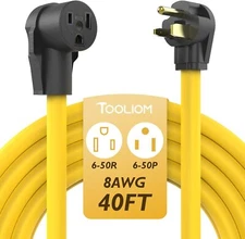 6-50P to 6-50R 40FT 8AWG Welder Power Extension Cord for Welding Machines
