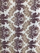 BEIGE MULTICOLOR DAMASK CHENILLE UPHOLSTERY BROCADE FABRIC 54 in. Sold BTY