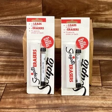 Scripto Ultra Thin Pencil Refill Kit 12 Leads & 4 Erasers No J250 (2 Packs) New
