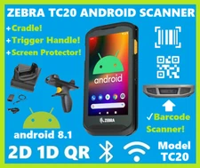Zebra TC20 Android Barcode Scanner 2D/1D/QR, Cradle + Trigger Handle Bundle!🔥⭐