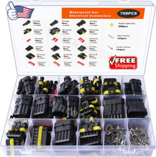 708Pcs 1-6 Pin Car Automotive Waterproof Electrical Wire Connectors Plug Kit Set