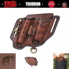 Leather Multitool Carrier Flashlight Holder Pen Belt Holster Organizer-Clearance