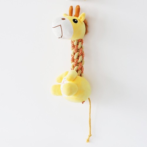 5pcs Yellow Dog Toys Set - Giraffe Plush, Rubber Chew Stick For Training - Picture 2 of 6