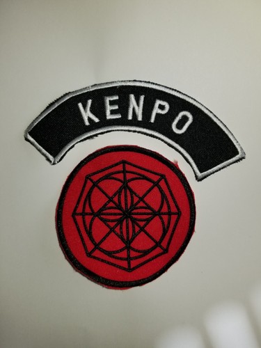 Kenpo Karate Universal Symbol - Red & Kenpo Half- Moon Patches - Picture 2 of 2
