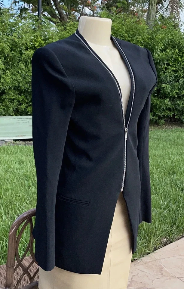 GARETH PUGH черный молнии спереди деталь резинке куртка Sz 46 сделано в Италии новый с Ярлыками - Изображение 3 из 4