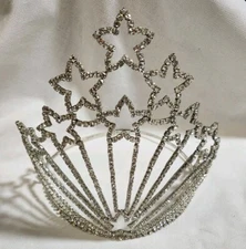STARS Rhinestone Tiara Crown Beauty Pageant Fashion Show Princess Queen