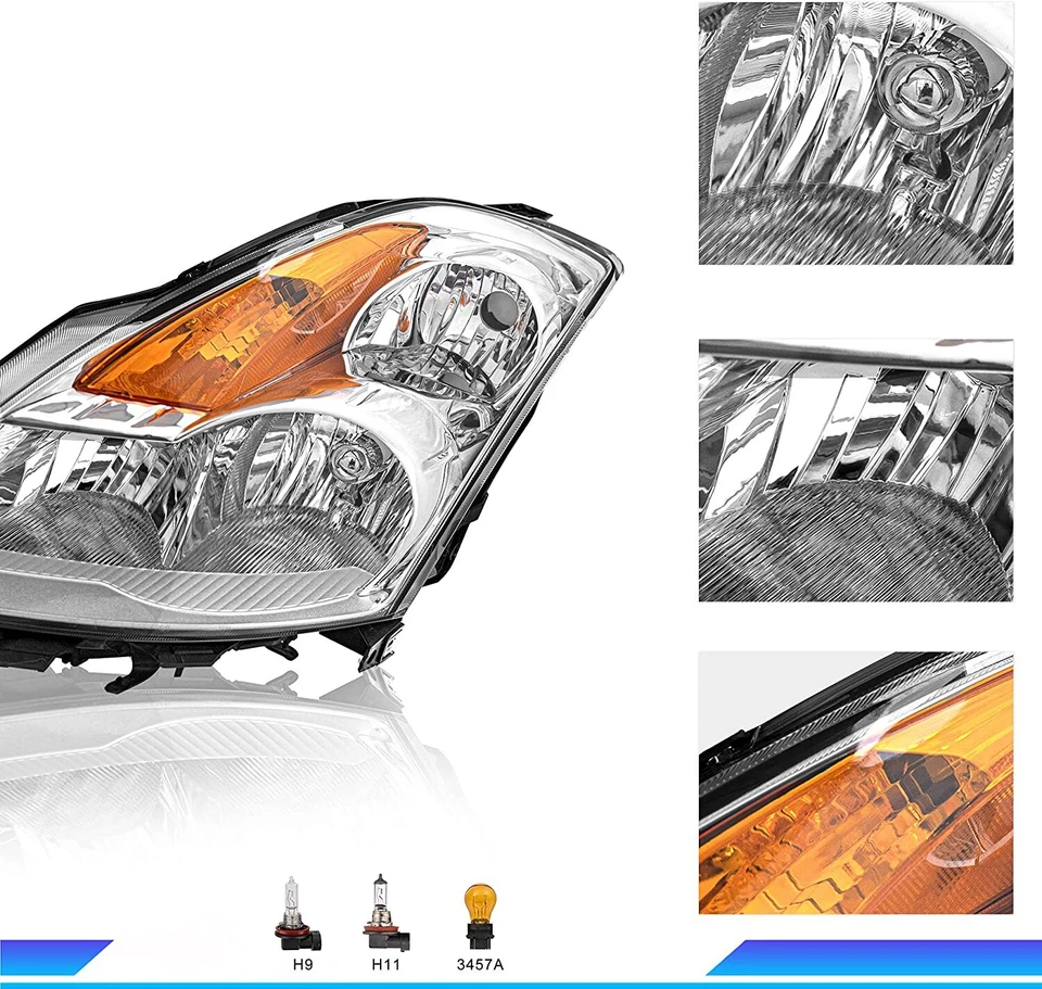 Faros para 2007 2008 2009 Altima 4 puertas sedán faros izquierda+derecha 07-09 luces Foto 4 de 4