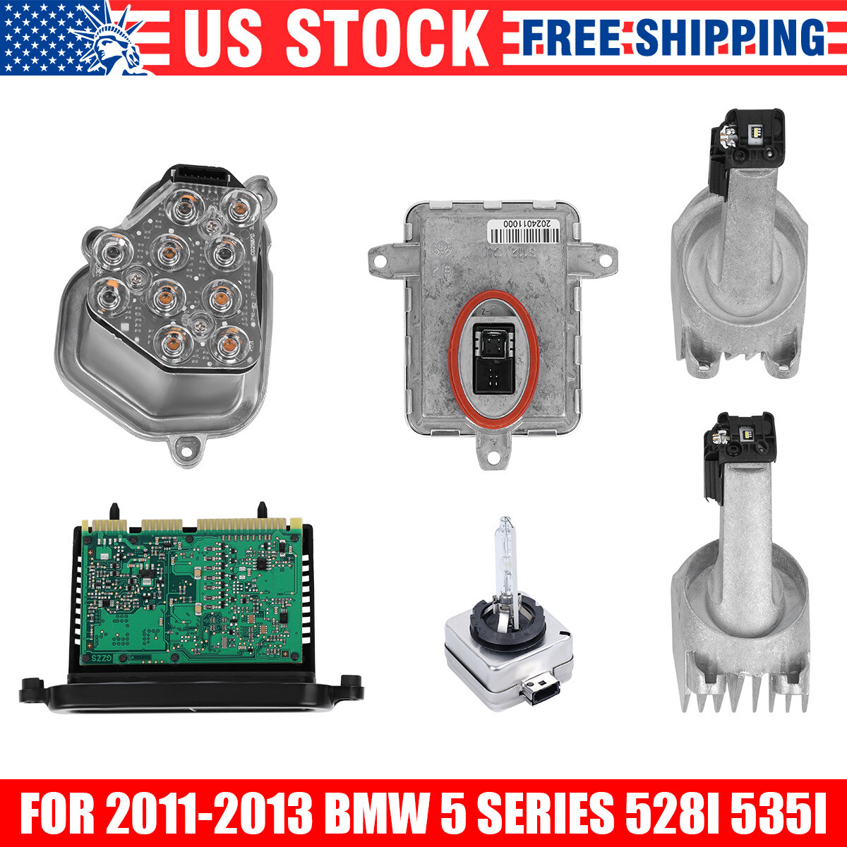 Left Side Xenon Ballast Bulb LED Module Diode Kit for 2011 -13 BMW 5 Series 528i
