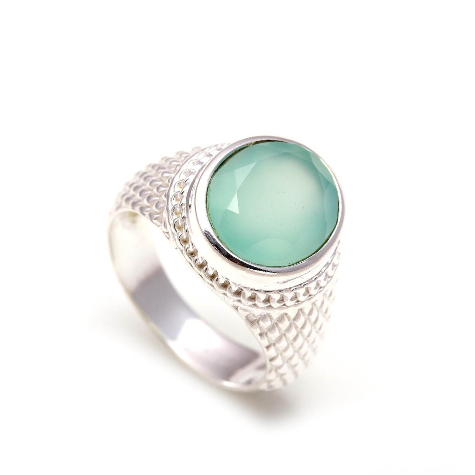 Natural Chalcedony Ring 925 Sterling Silver Ring Any Size