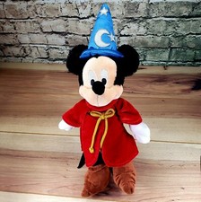 Disney Parks 14" Sorcerer's Apprentice Mickey Mouse Plush Doll Fantasia RARE  