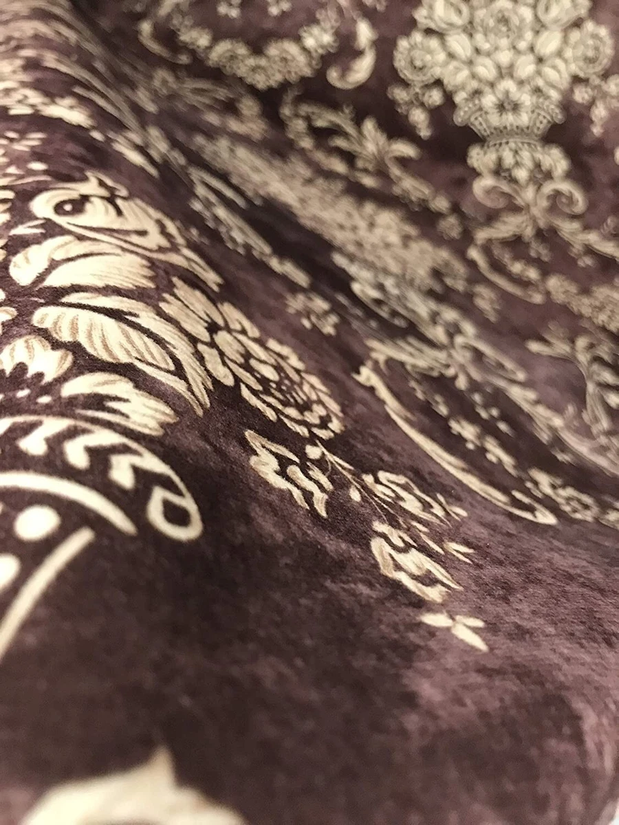 Velvet Damask Fabric, 54" Wide, for Upholstery Chair Window Craft - Sold by Yard