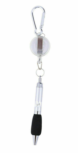 2 x Belt Clip Ball Point Pens Retractable Cord String Keyring Chain Buckle - Picture 2 of 8