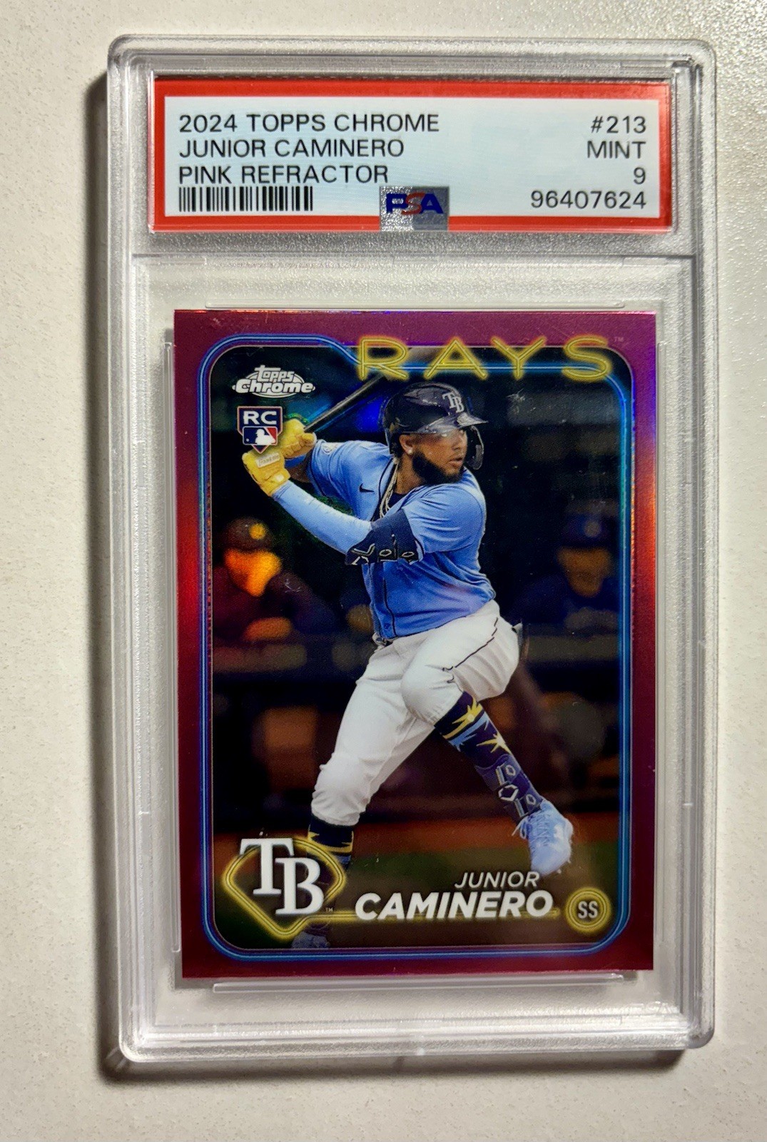 2024 Topps Chrome - Junior Caminero #213 Pink Refractor (RC)