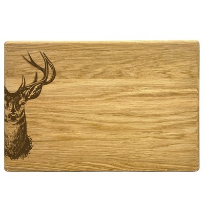 Vesperbrett Hirsch 30 x 20 cm Frühstücksbrett Eiche Brettchen Geschenk