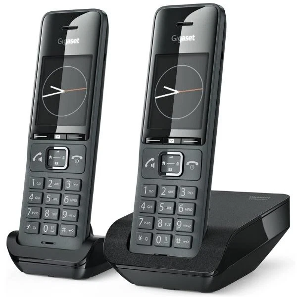 GIGASET COMFORT 520 DUO TELEFONO CORDLESS DOPPIO VIVAVOCE PRESA CUFFIE NERO