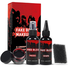 Fake Blood Makeup Kit 3 Pieces Dripping Spray Coagulated Halloween Costume