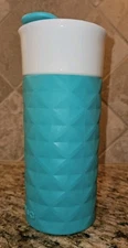 Ello Ogden BPA-Free Ceramic Travel Mug & Friction Fit Lid 16 oz. White & Teal