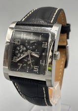 Reloj de pulsera Festina F 16235 analógico de cuero para hombre negro plata esquinero