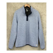 Marine Layer Sweater Mens Large Blue Quilted Corbet Pullover Snap Neck