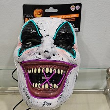 Happy Halloween Adult Light Up Clown Mask Scary Spooky Horror Battery