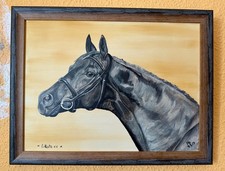 Wunderschönes Kopf-Gemälde des Hengstes "LIKOTO xx"  incl. Rahmen, 45 cm x 35 cm