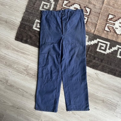 Vintage French German European Style Workwear Utility Blue Pants W36