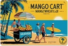Tropical Mango Cart Vintage Summer Metal Wall Sign Decor 8 x 12