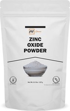 100 Natural Zinc Oxide Powder  Non-Nano Uncoated Particles 0.5 LBS / 227 GMS