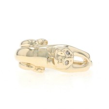 Yellow Gold Diamond Reposed Cat Band - 14k Si...