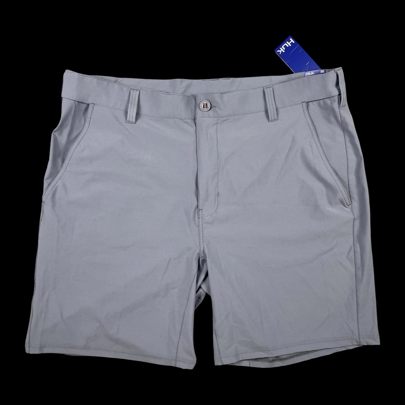 Huk Pursuit Shorts Mens 2XL Gray 8.5” Performance Fishing Chino NEW WITH TAGS!!!