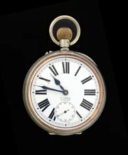 Antique 1906 Omega Goliath 69mm Steel 8 Day Travel Pocket Watch WORKS