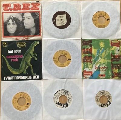 Marc Bolan T.Rex Set of 9 original singles 7 from Italy 1 Portugal 1 Argentina
