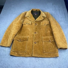 Vintage Richman Brothers Corduroy Jacket Mens 44 Brown Button Up Fleece Lined