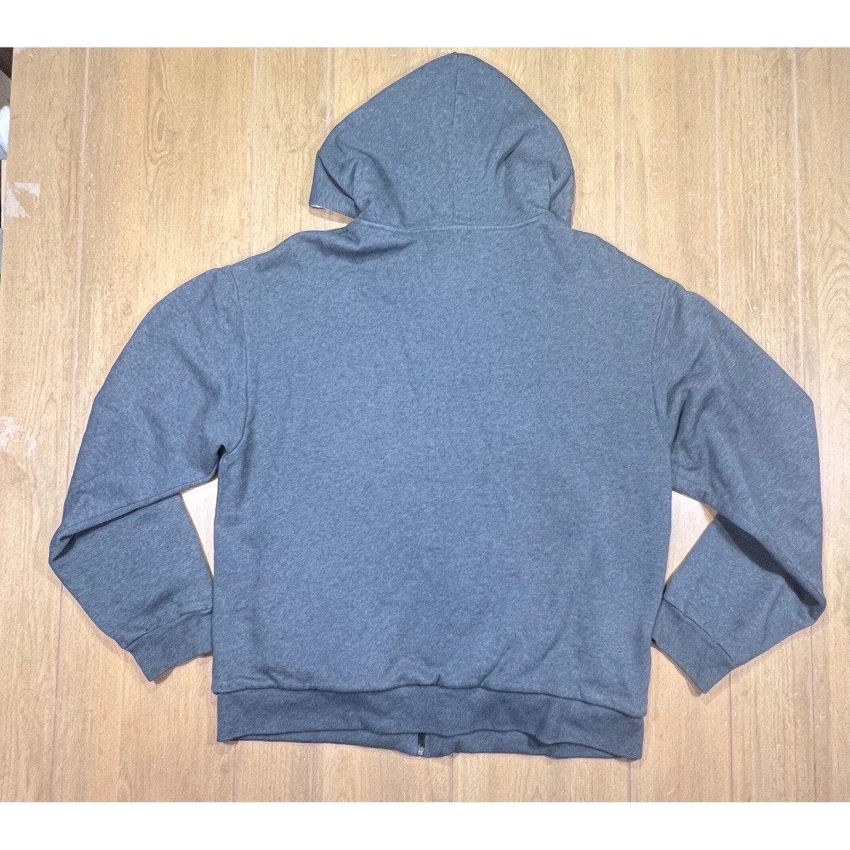 Gap Mens Vintage Thermal Lined Full Zip Hoodie Gray Embroidered 