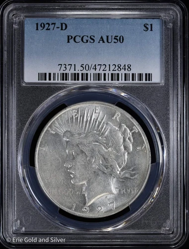 1927-D $1 Peace Silver Dollar PCGS AU 50