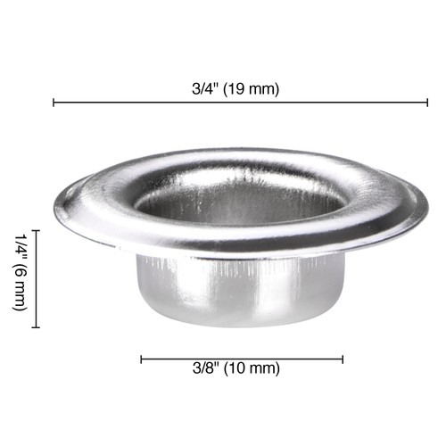 Yescom 1000 pz Kit occhielli 3/8 pollici (10 mm) misura #2 occhielli e rondelle nichel - Foto 2 di 6