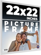 22x22 Frame White Wood Picture Photo Frame with UV Acrylic and Acid Free Backing