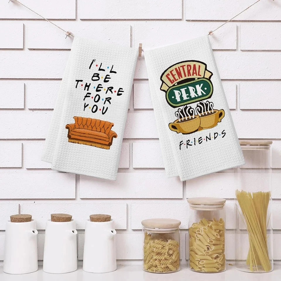 Amigos Toallas de Cocina, Mercancía Regalos para Cocina Baño Decoración, Pack de 2 Cortados Foto 4 de 4