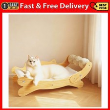 Cat Scratcher Bed for Indoor Cats 3-in-1 Scratching Post  Hammock Lounge with