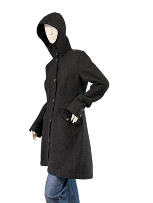 ジャケット・アウター C.P Company Gray Washed Hooded Coat Vintage C.P. Company Women's Gray Wool Blend Hooded Coat Size IT