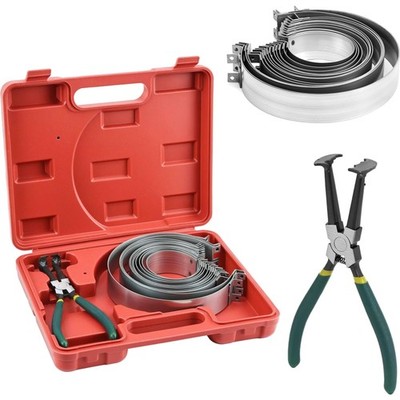 Qwork Kolbenring Spannband Set 62-145mm mit Zange für SUVs/LKWs, inkl. Box