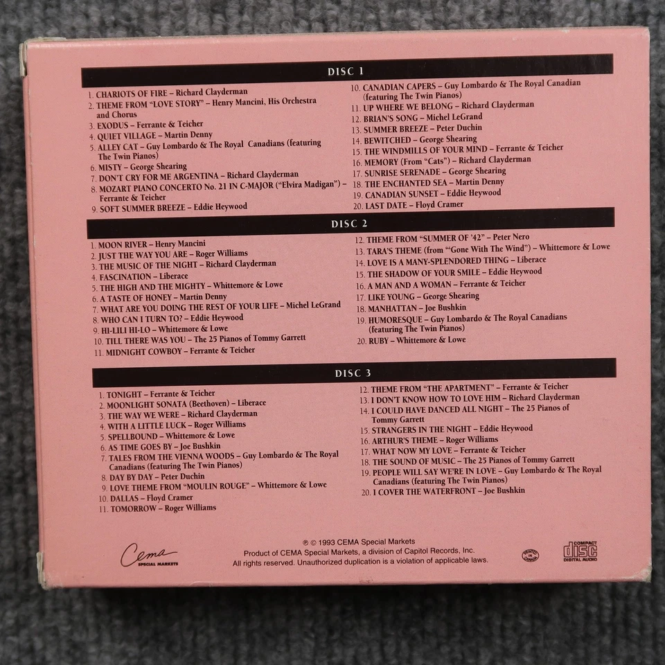 Enchanted Piano Classics 3 CD Box Set Easy Listening Romantic Instrumental 1993 - Image 2 of 4