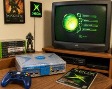 Original Microsoft Xbox Crystal Edition Console Bundle