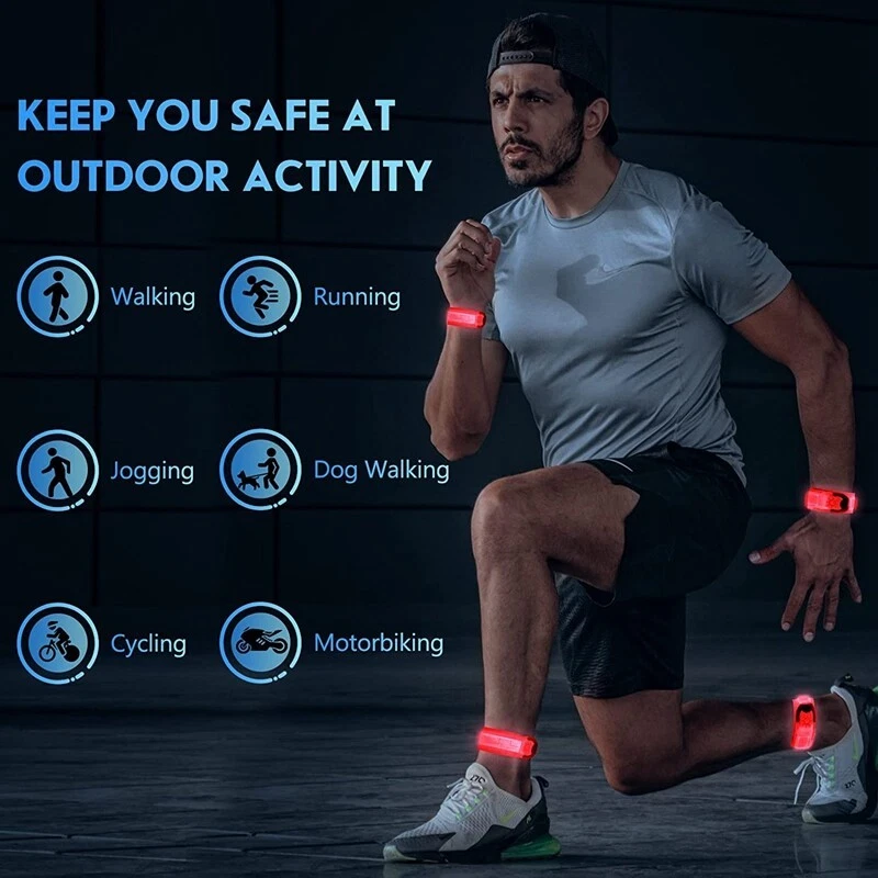 2stk LED Armband USB Akku Leuchtband Sicherheitsband Reflektorband Jogging Gehen - Bild 2 von 4