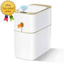 Automatic Bathroom Trash Can with Lid 3.1 Gallon / 13L Smart Motion Sensor