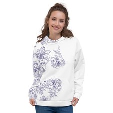 Purple Peony Flowers Unisex Hoodie