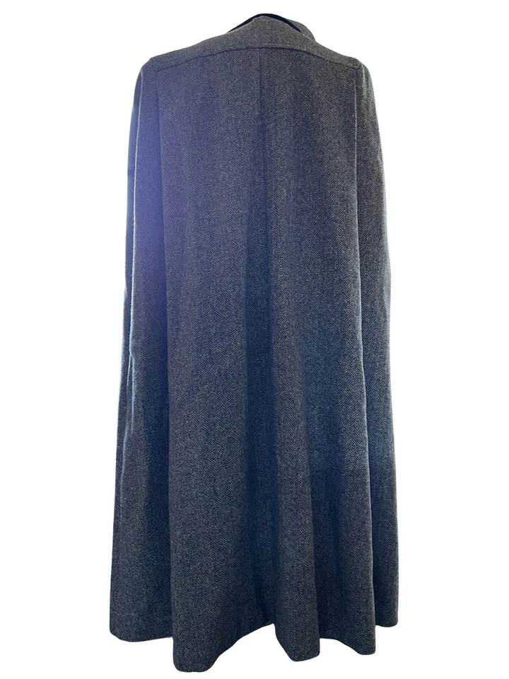 Abrigo Chaleco Capa Lana Vintage OS Midi Largo Espiga Atemporal Moda Unión Etiqueta Foto 2 de 4